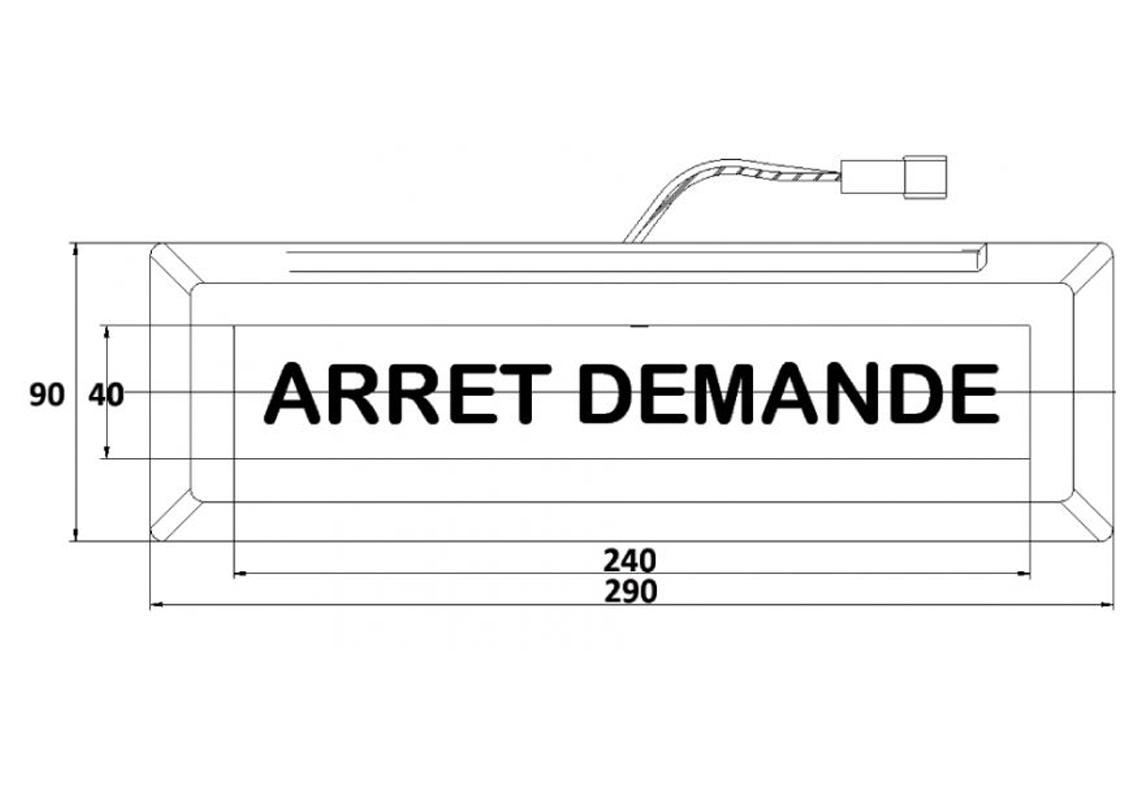 Boitier lumineux LED à message pour bus et car